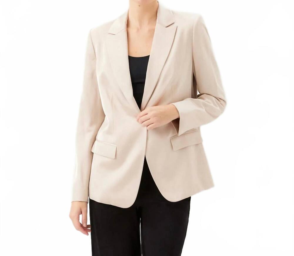 NEW KAREN KANE tailored satin blazer in khaki